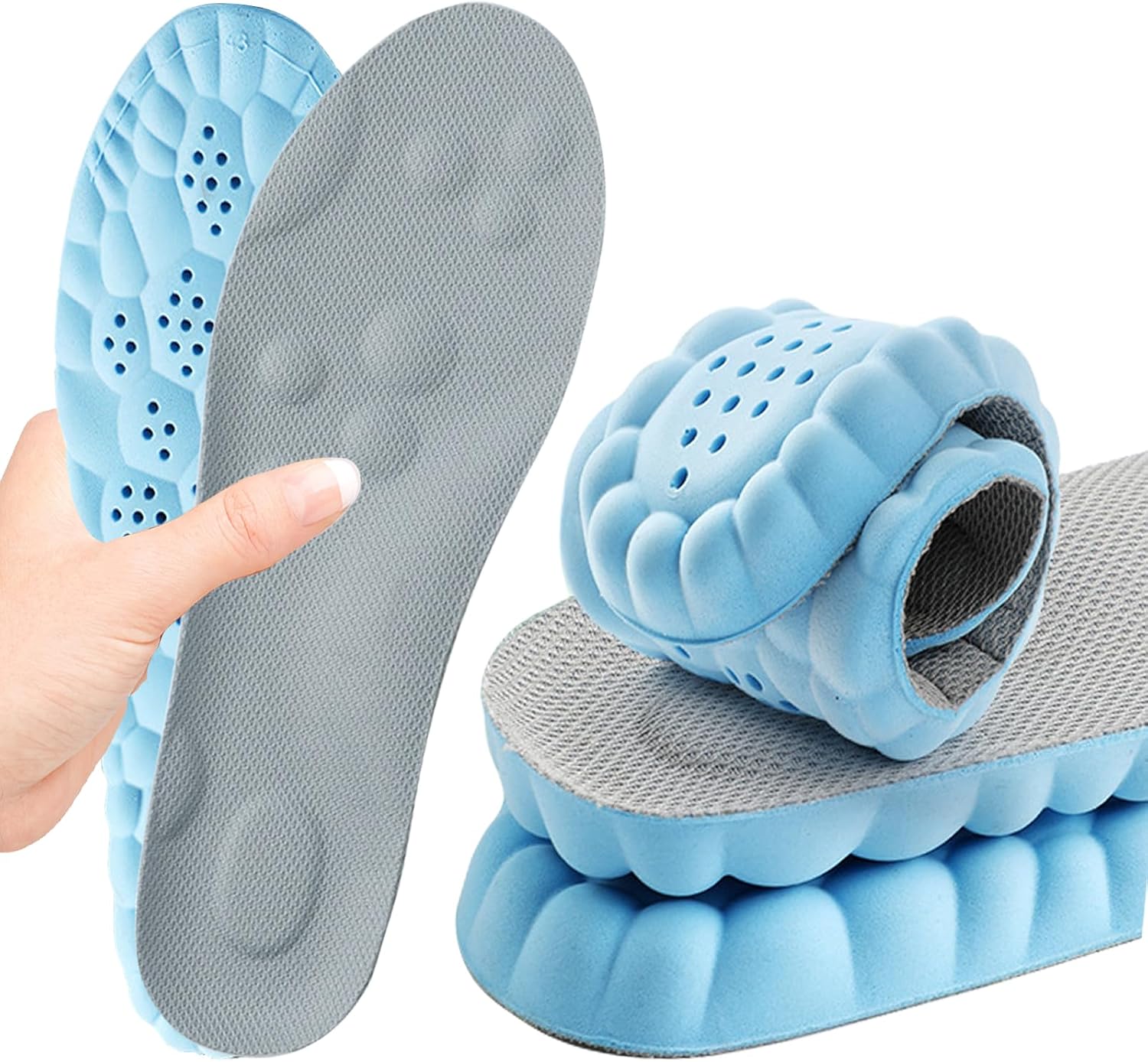 Memory Foam Insoles with Arch Support for Women Men,Comfort Massage Insoles Repl...