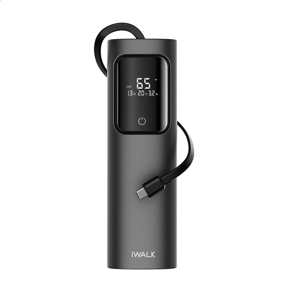 iWALK Laptop Power Bank, 20000mAh 65W 3-Output Portable Charger with Built-in US...