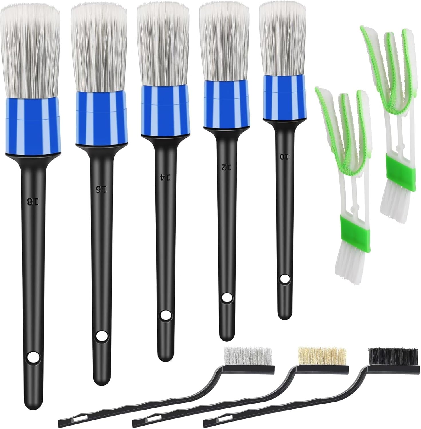 10pcs Car Detailing Kit, Premium Detailing Brush Set includes 5 Soft Car Detaili...