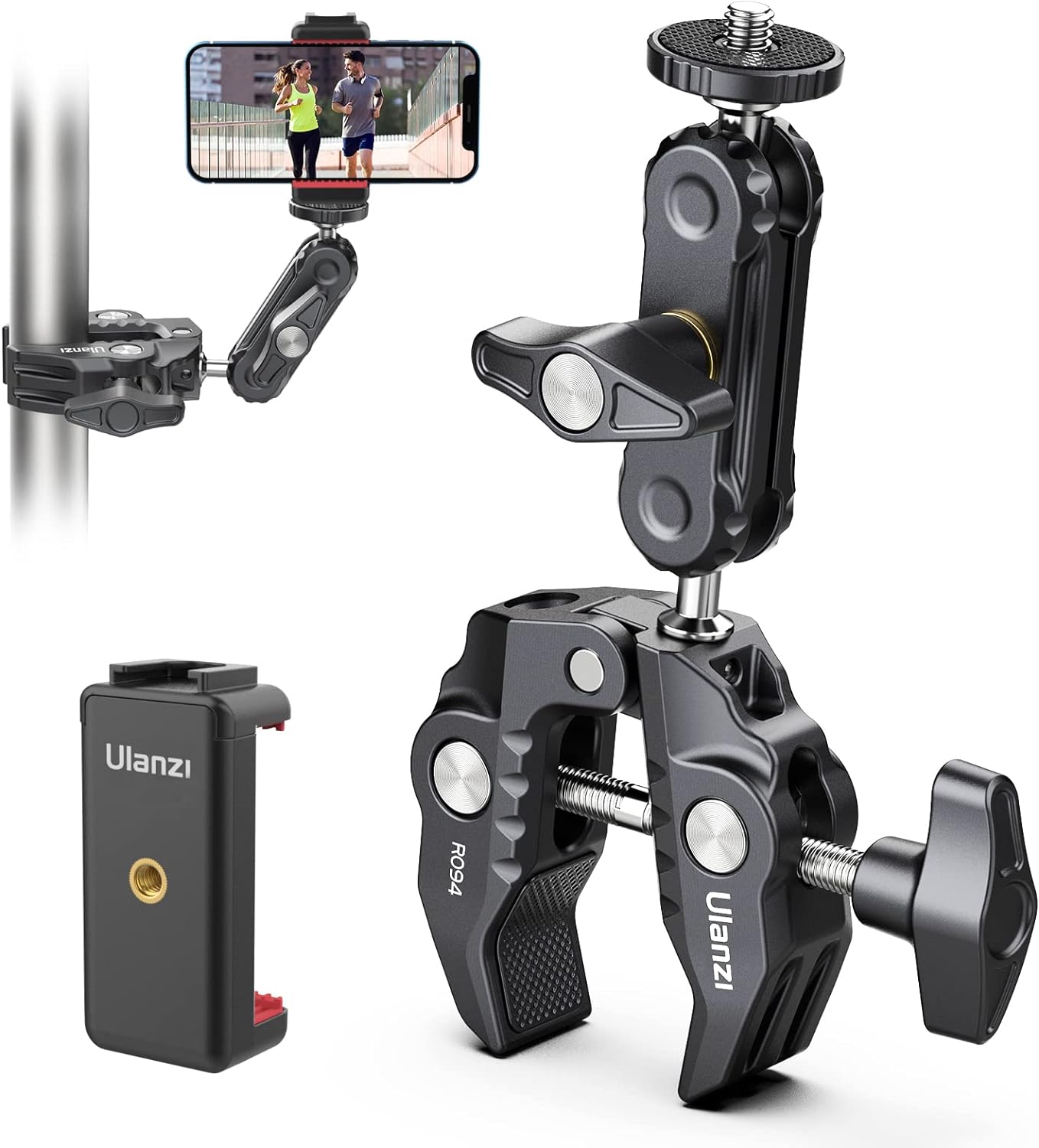 ULANZI Super Clamp Camera Clamp Mount Monitor 360° Ballhead Magic Arm Double Bal...