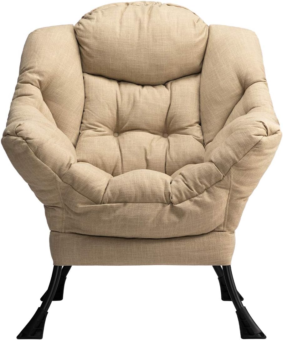 HollyHOME Modern Fabric Large Lazy Chair, Accent Oversized Comfy Reading Chair,...