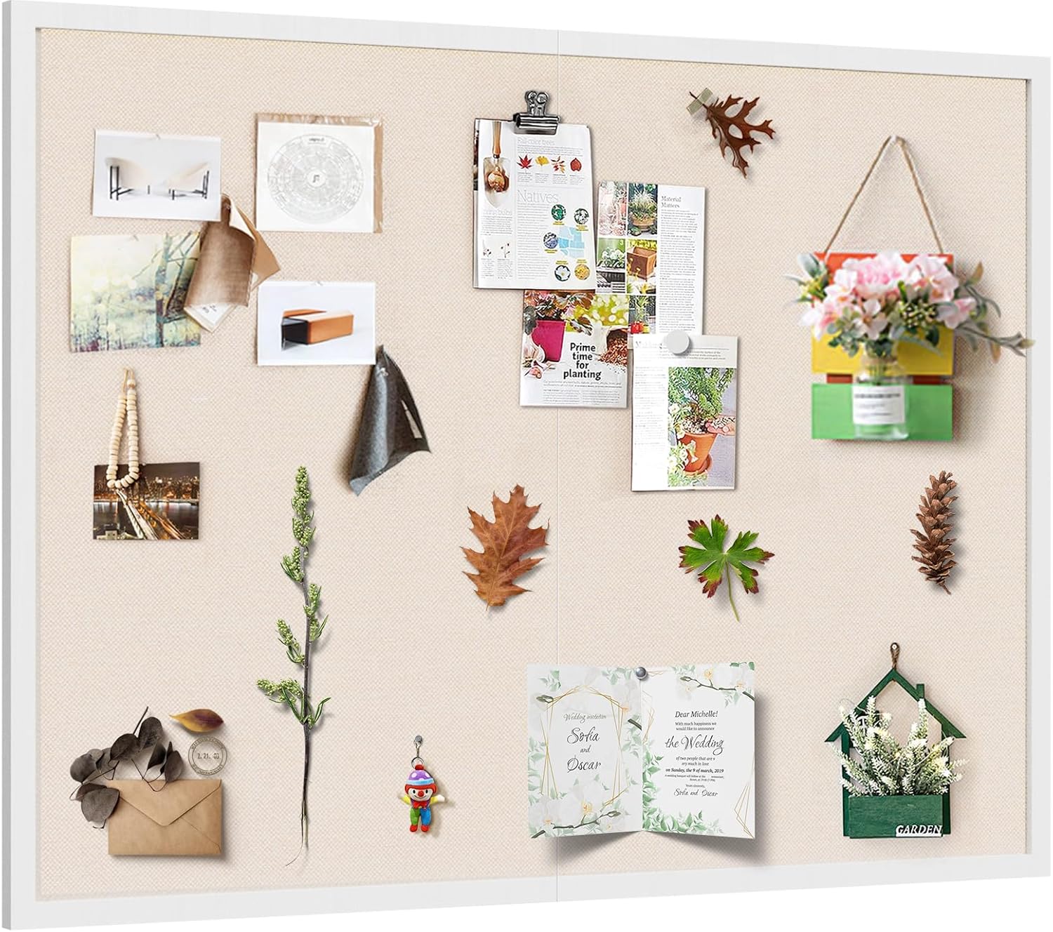Miratino Large Bulletin Board 48x36 inch with Linen Cork Boards Wall Decor Hangi...