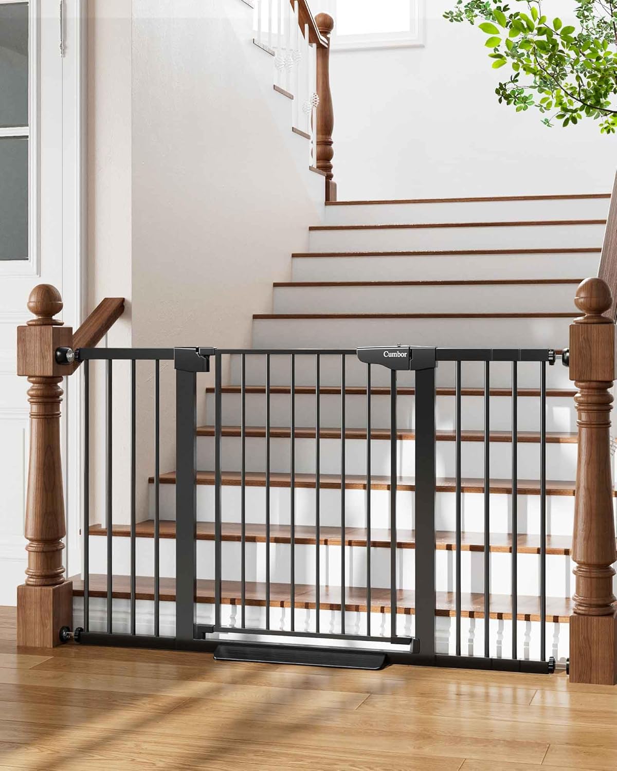 Cumbor 29.7-54.2" Wide Baby Gate for Stairs, Mom's Choice Awards Winner-Self Clo...