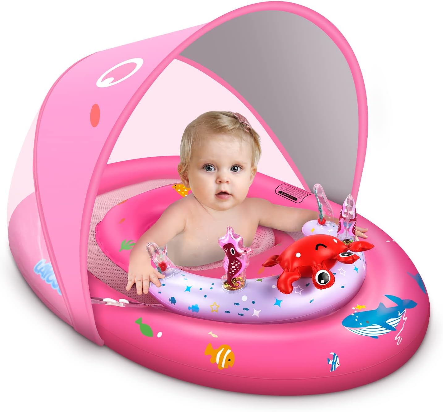 LAYCOL Baby Pool Float with UPF50+ Sun Protection...