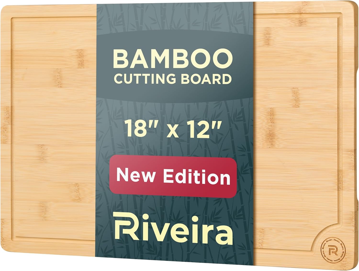Riveira Wood Cutting Board – Gourmet Bamboo Grandeur: 18 x 12 Bamboo Cutting Boa...