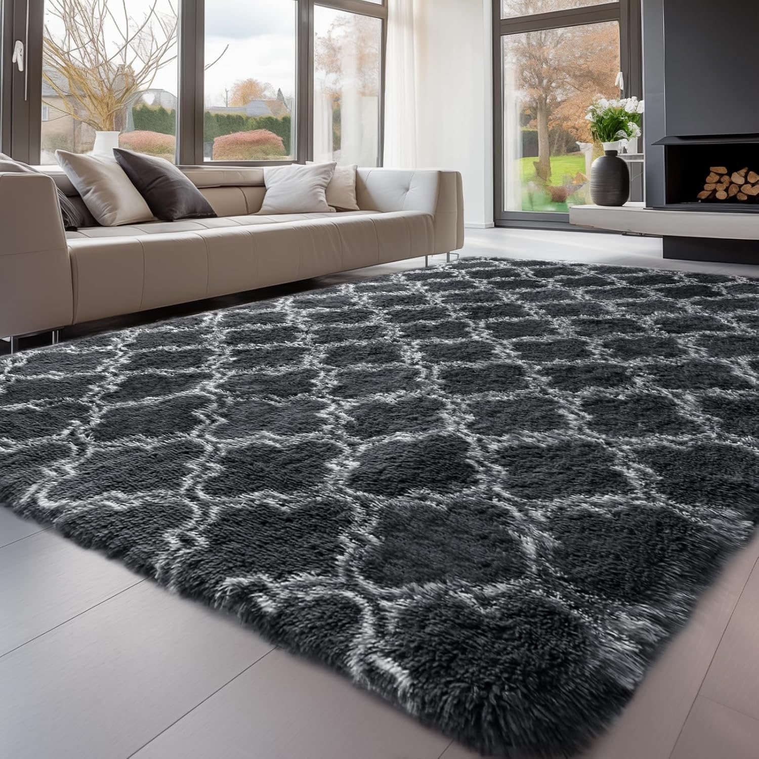 8x10 Area Rugs for Bedroom, Living Room Fluffy Rug, Large Area Rug Shag Shaggy C...