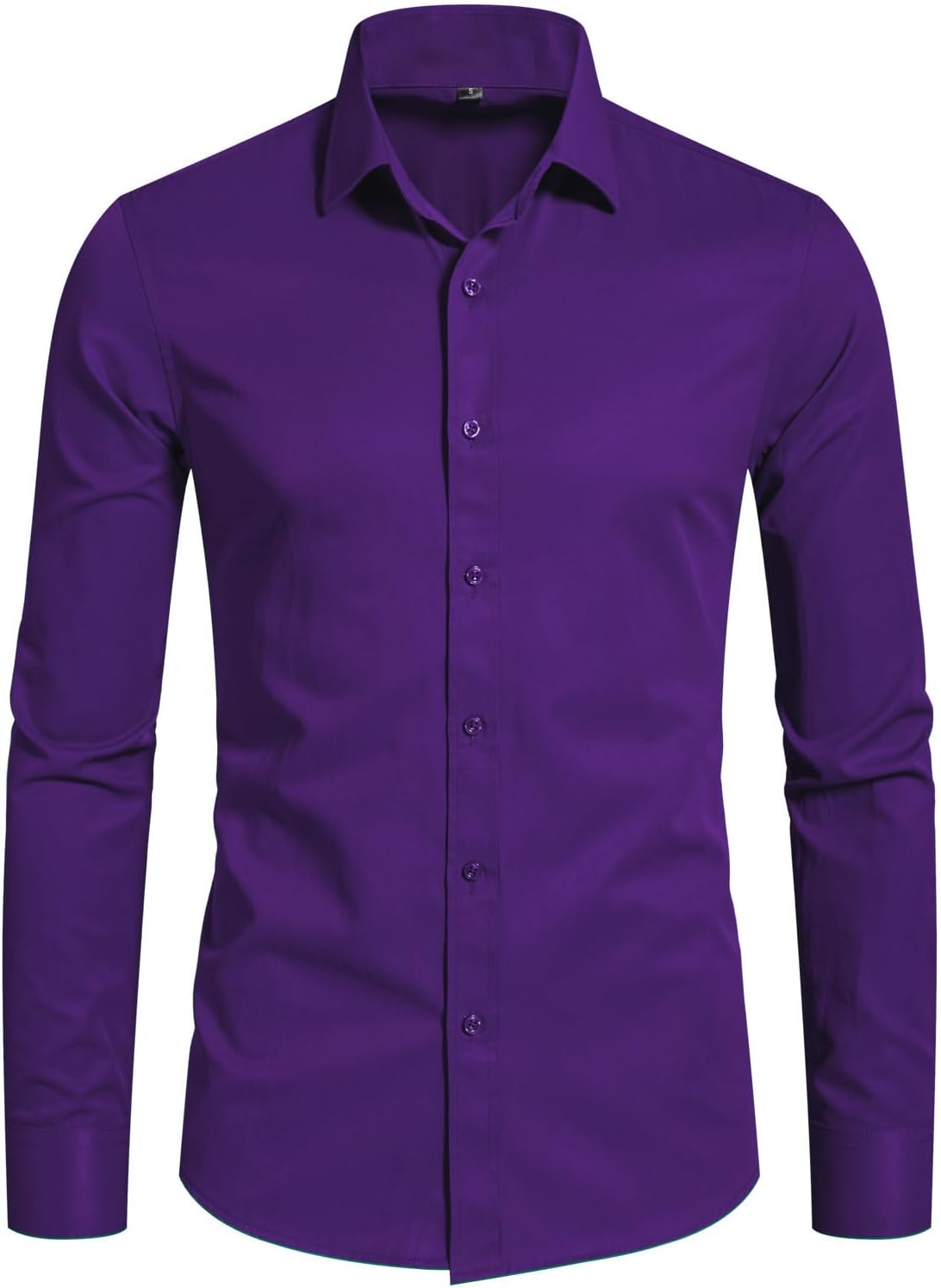 DELCARINO Men's Long Sleeve Button Up Shirts Solid Slim Fit Casual Business Form...