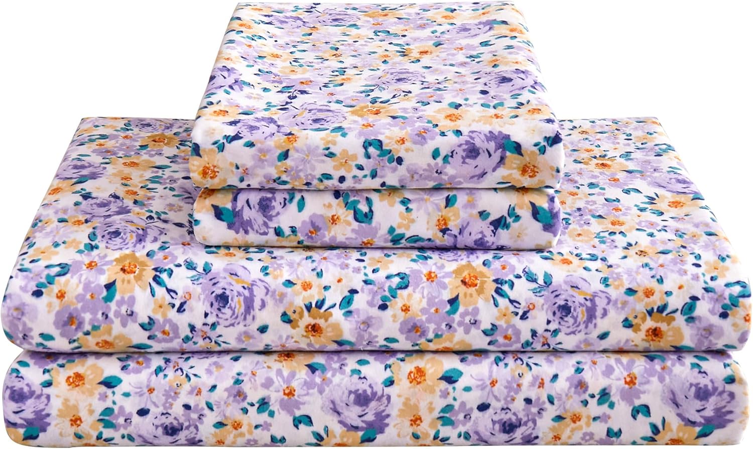 Mooreeke Floral Queen Bed Sheets, Soft Microfiber Printed Bedding Sheets & Pillo...