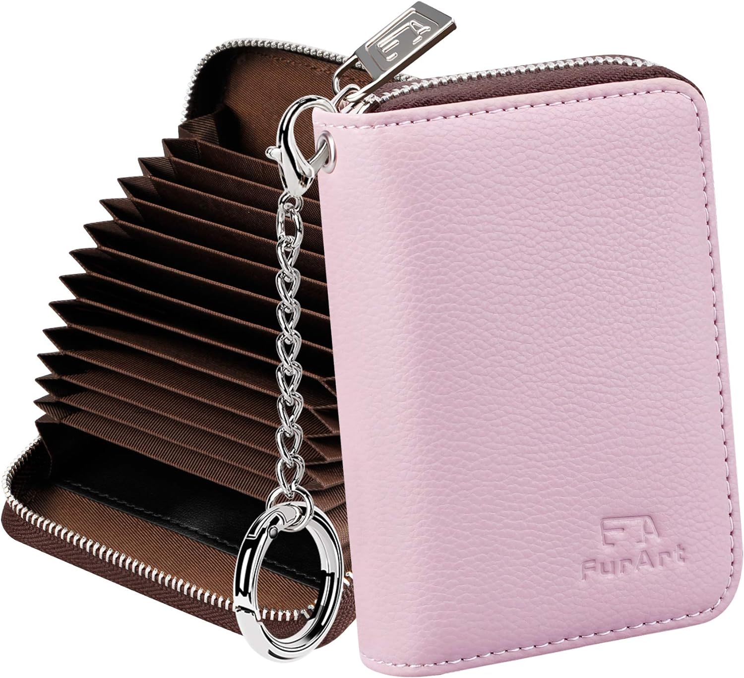 FurArt Credit Card Wallet, Zipper Card Cases Holder for Men Women, RFID Blocking...