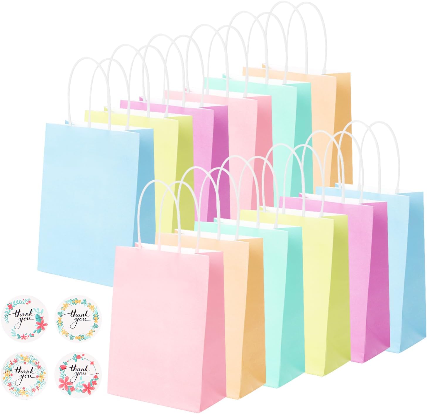 NADSSJL 30 Pcs Coloured Party Bags, Gift and Sweet Bags with Handles, Paper Part...