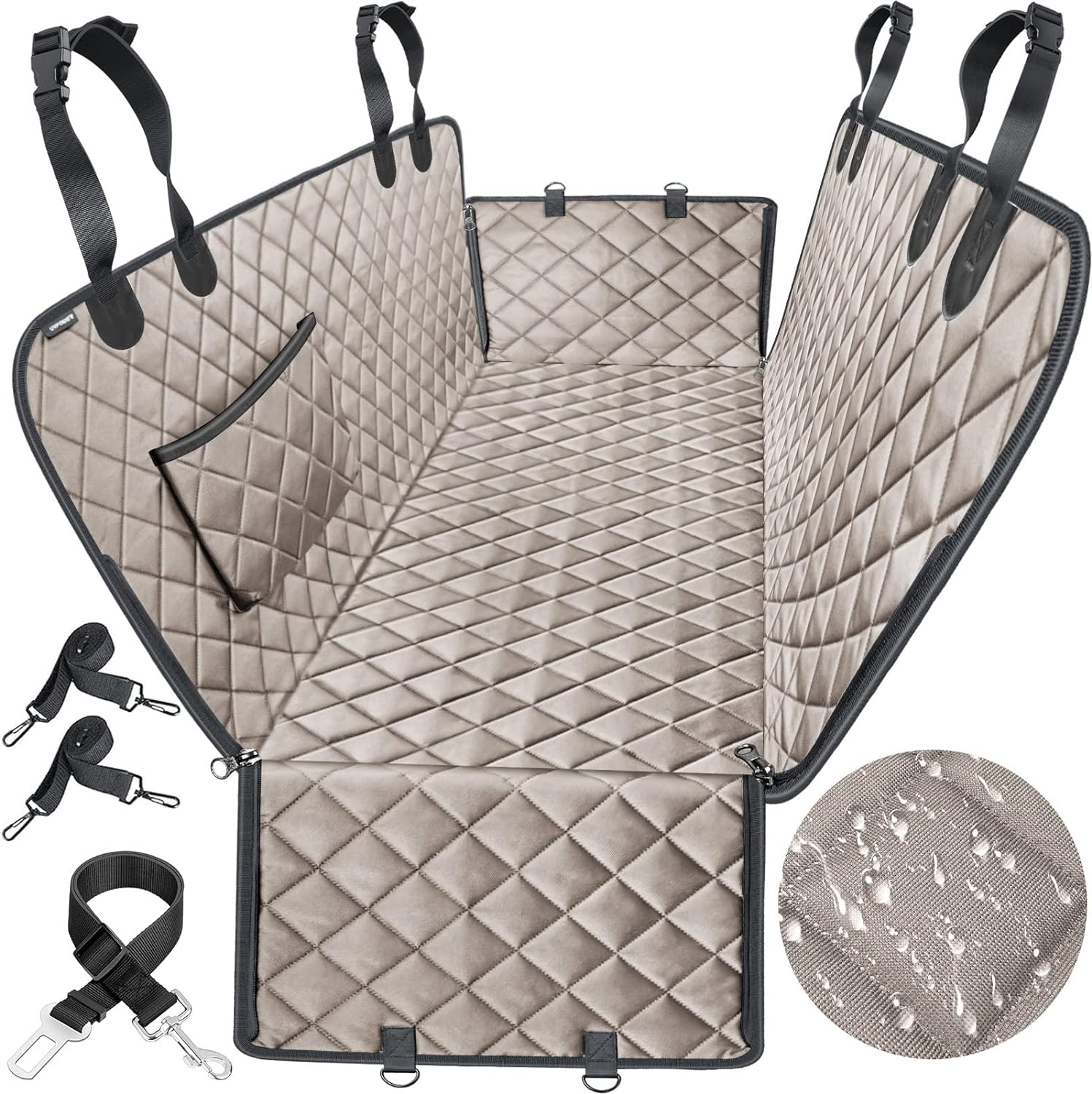 URPOWER Car Seat Cover for Pets 100% Waterproof Seat Cover Hammock 600D Heavy Du...