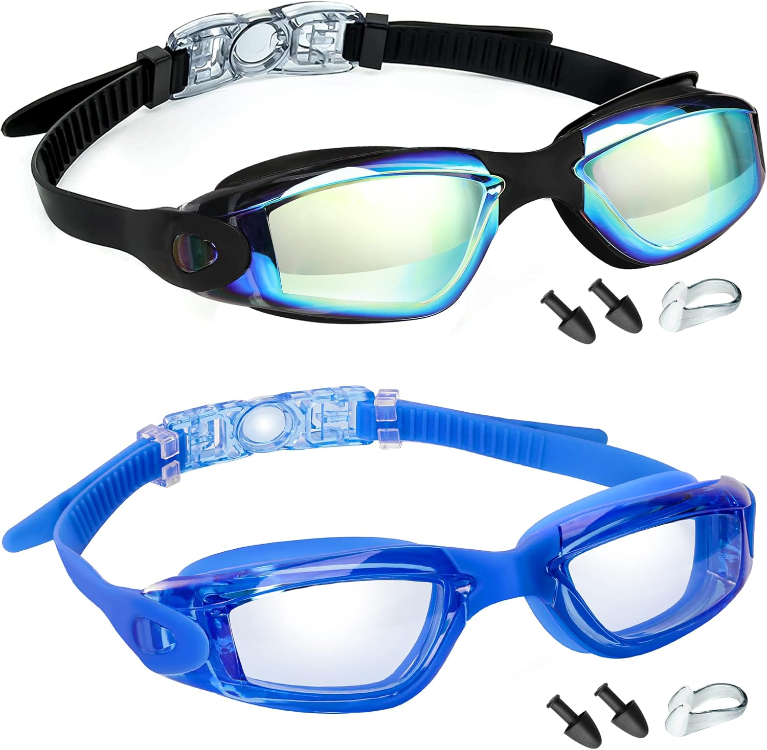 Swim Goggles, 2 Pack Swimming Goggles Anti Fog No Leaking For Adult Women Men Yo...