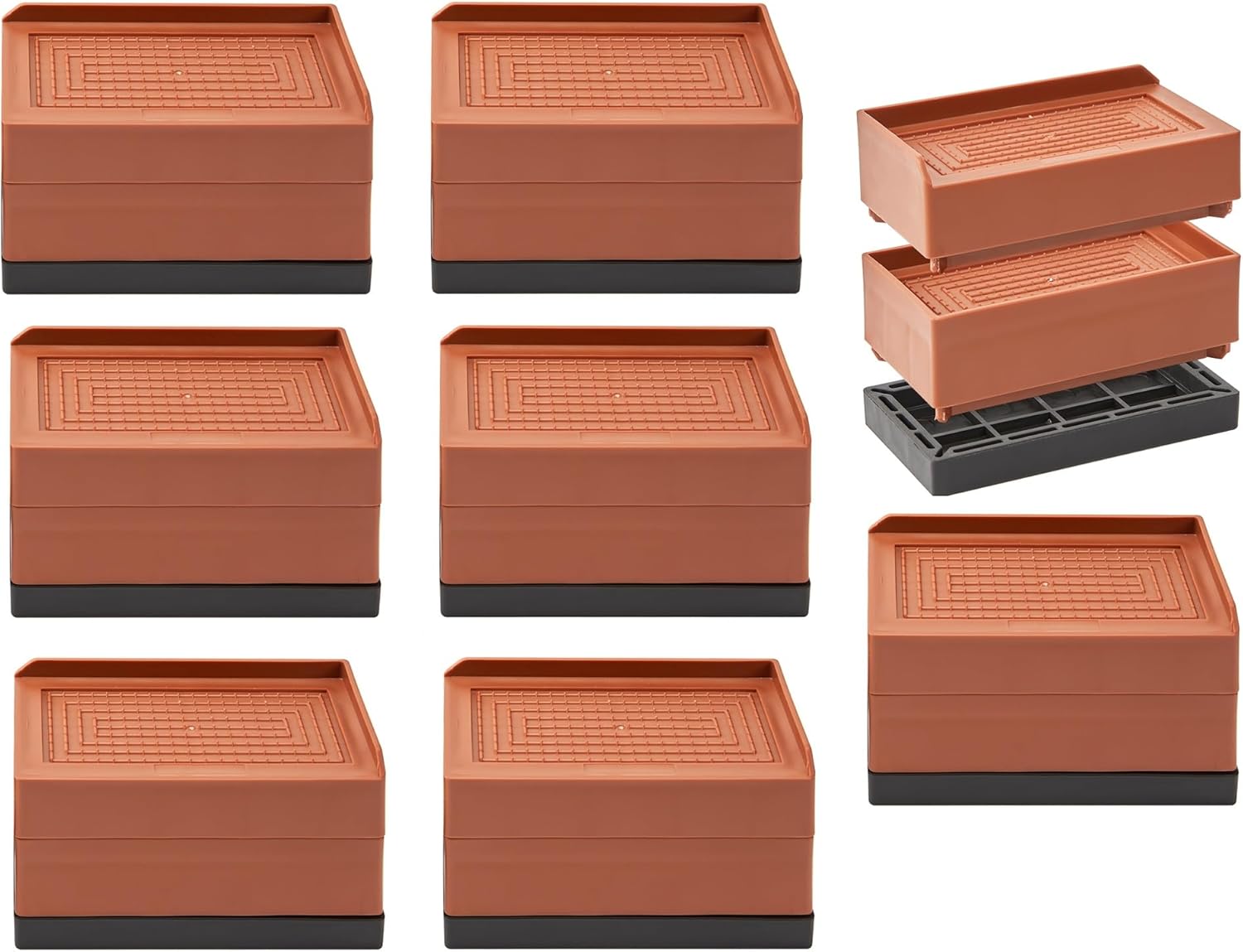 MAGIIN Furniture Risers 3 inch, Bed Risers, Rectangular Stackable Bed Foot Boost...