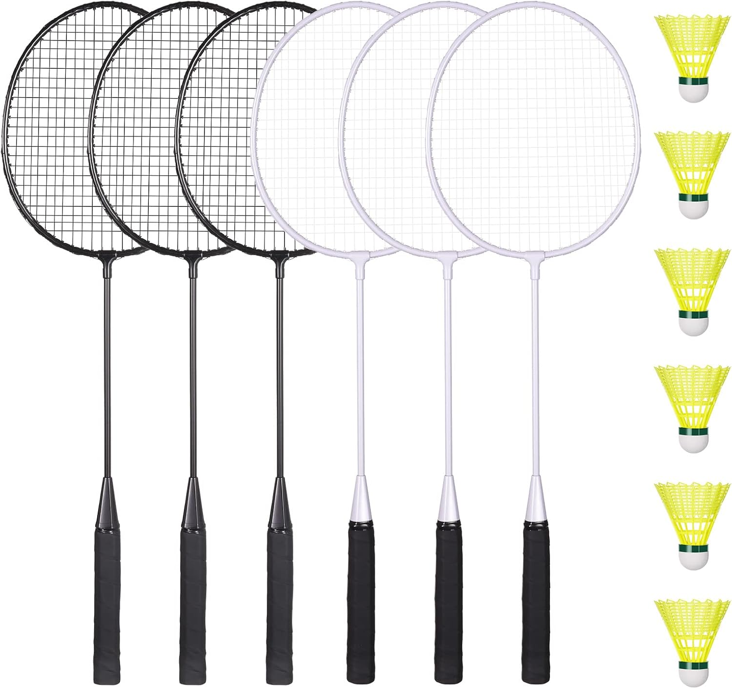 Badminton Rackets Set of 6 for Outdoor Backyard Ga...