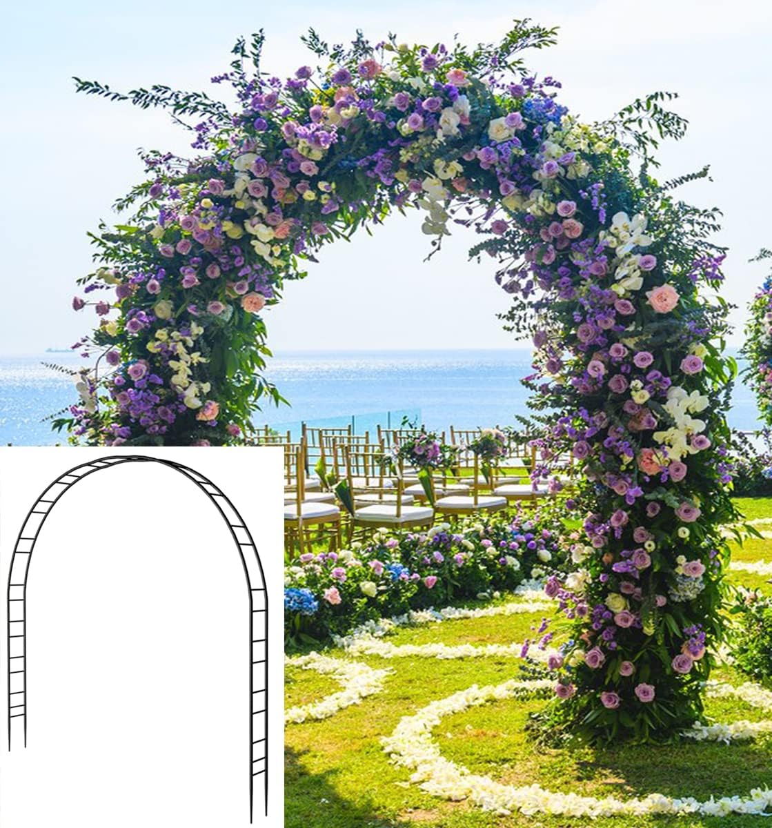 Extra Large Garden Arch 7.2Ft Wide 9.2Ft High, Wedding Arch for Ceremony, Outdoo...