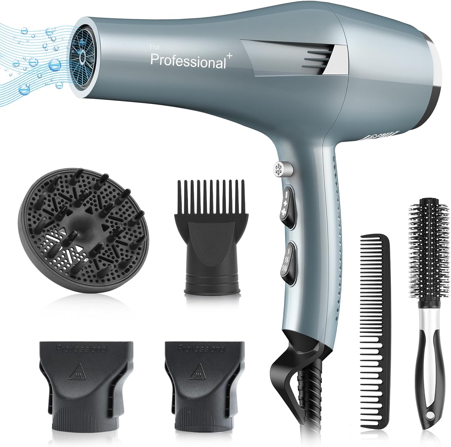 Ionic Salon Hair Dryer, Professional Blow Dryer 1800W AC Motor Fast Drying with...