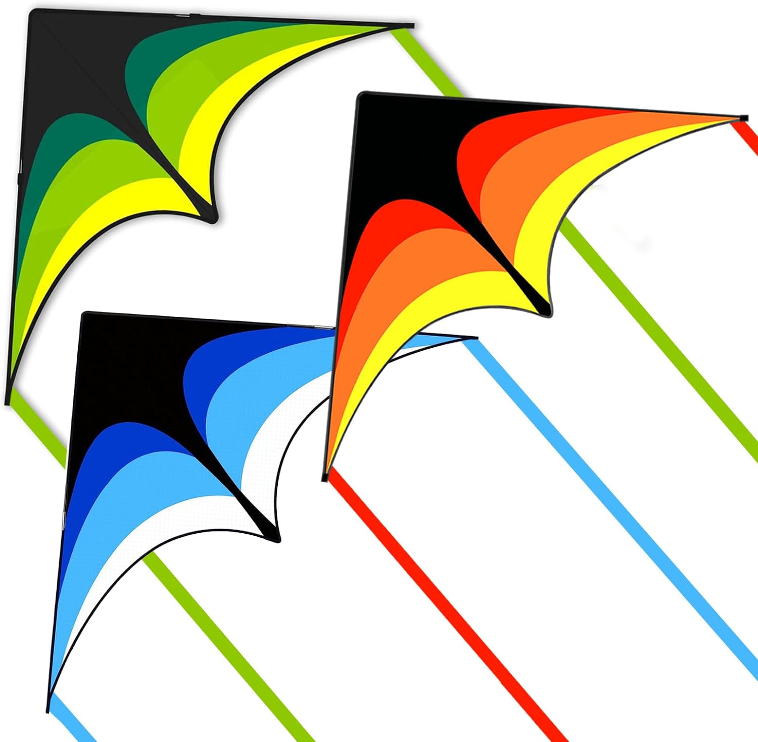 Mint's Colorful Life Delta Kite for Kids & Adults, Extremely Easy to Fly Kite, B...