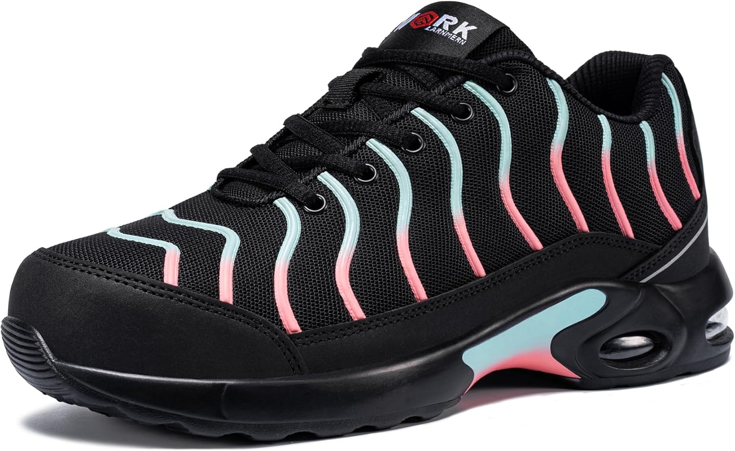 LARNMERN Air Cushion Steel Toe Shoes for Men Wide Women Lightweight Puncture Pro...