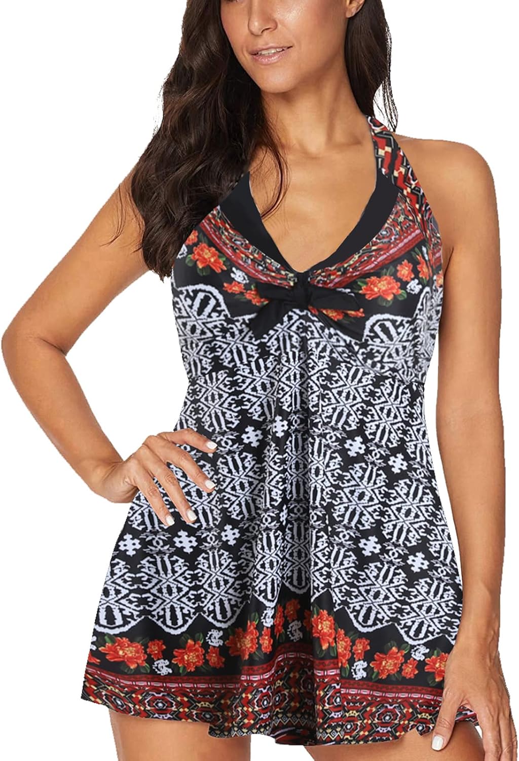 OAMENXI Swimming Costume for Women Plus Size Ladies Swimsuit One Piece Swim Dres...