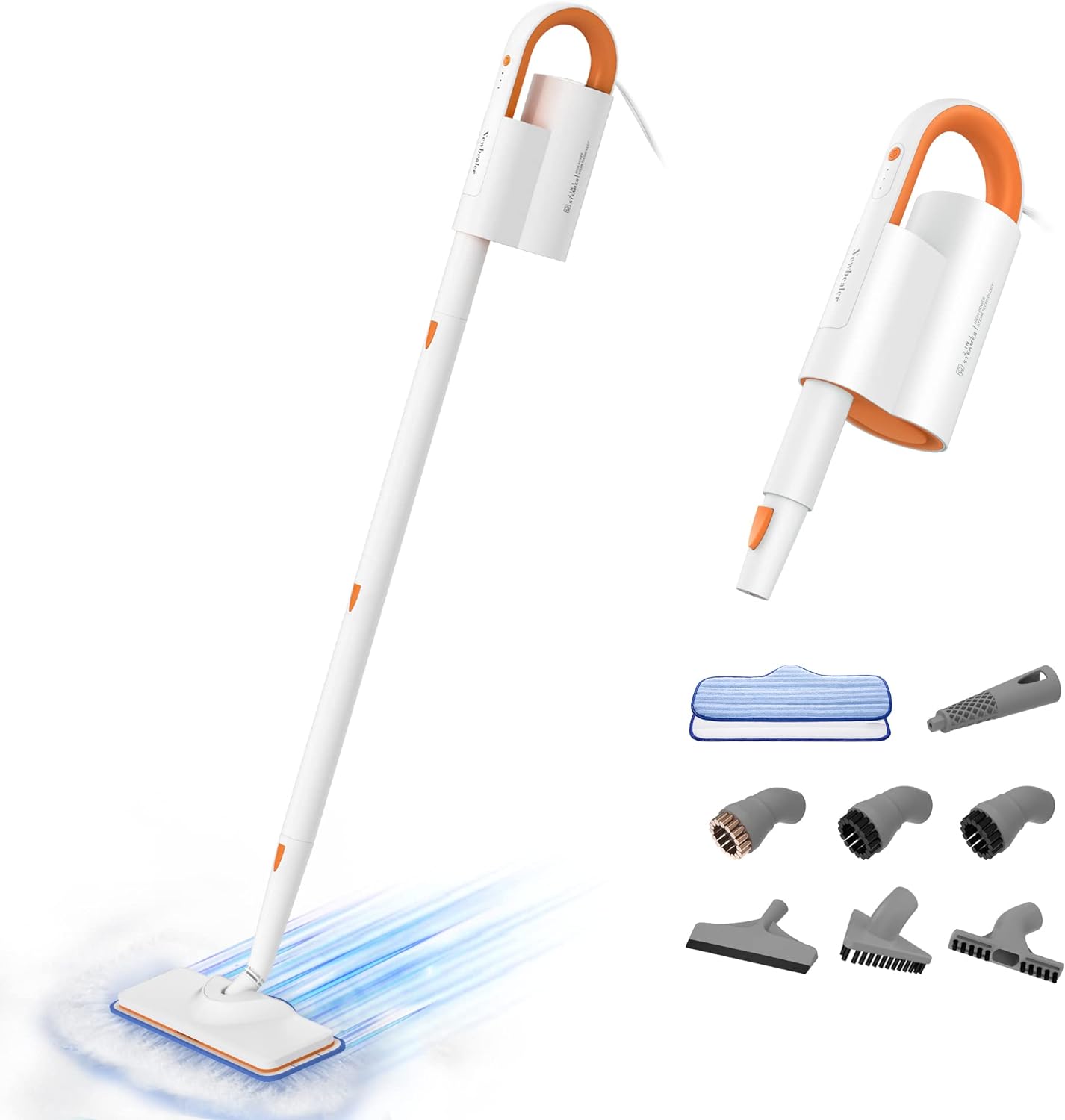 Newbealer Steam Mop & Detachable Handheld Cleaner, 250ml 1200W Powerful Floor St...