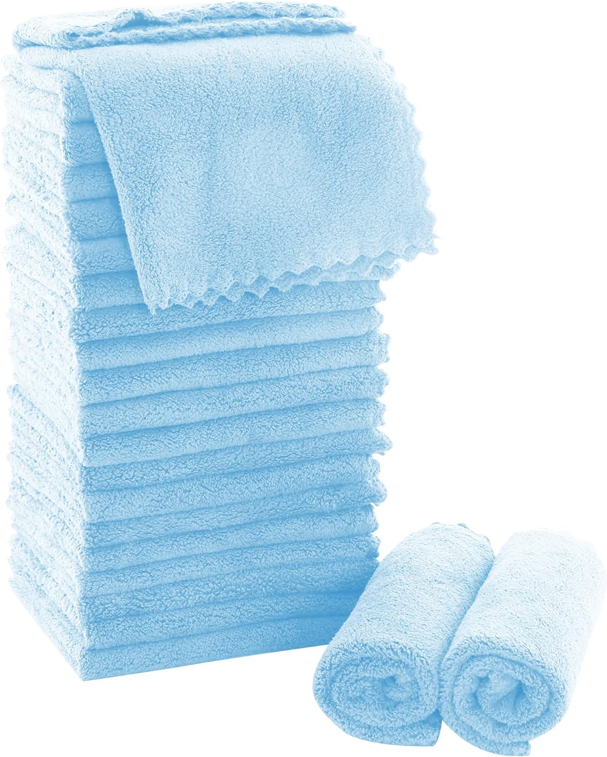 MOONQUEEN Ultra Soft Premium Washcloths Set - 12 x 12 inches - 24 Pack - Quick D...