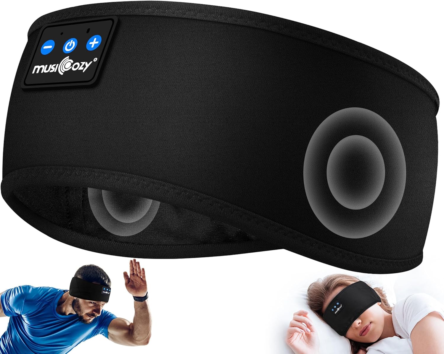 MUSICOZY Sleep Headphones Bluetooth 5.2 Headband, Sports Wireless Earphones Swea...