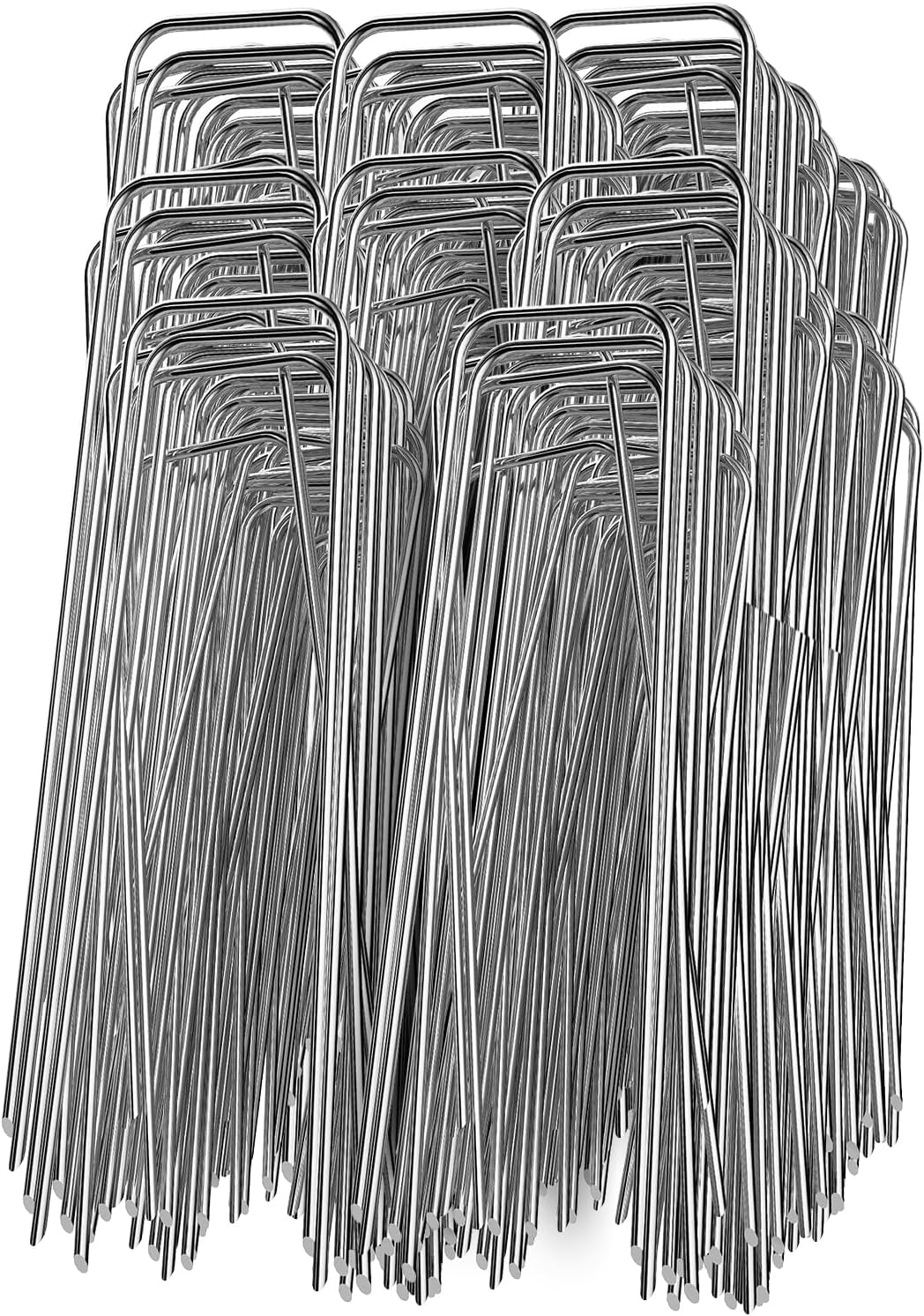 GROWNEER 50 Packs 12 Inches Landscape Staples Heavy Duty 11 Gauge Galvanized Ste...