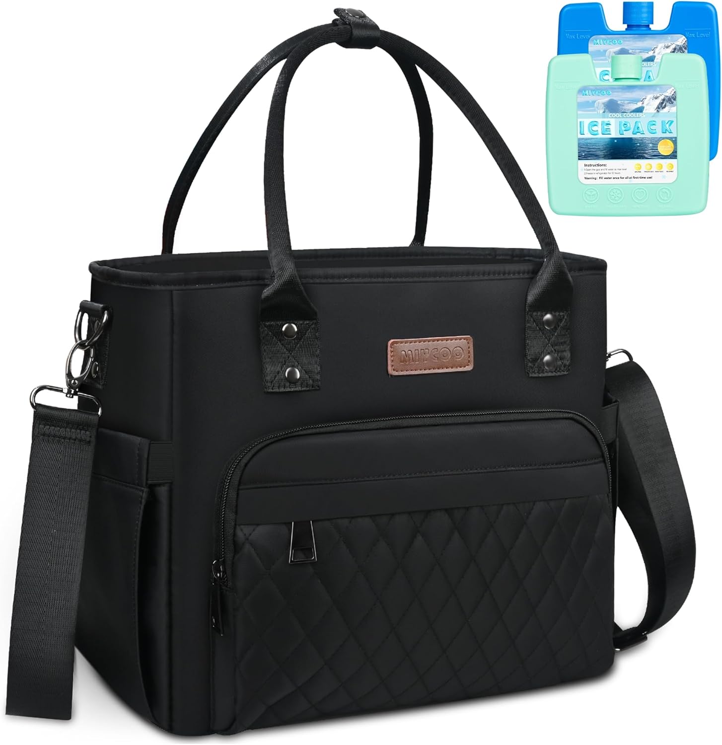 MIYCOO Lunch Bag Lunch Box Women with 2 Ice Packs - Leakproof Insulated Lunch Co...