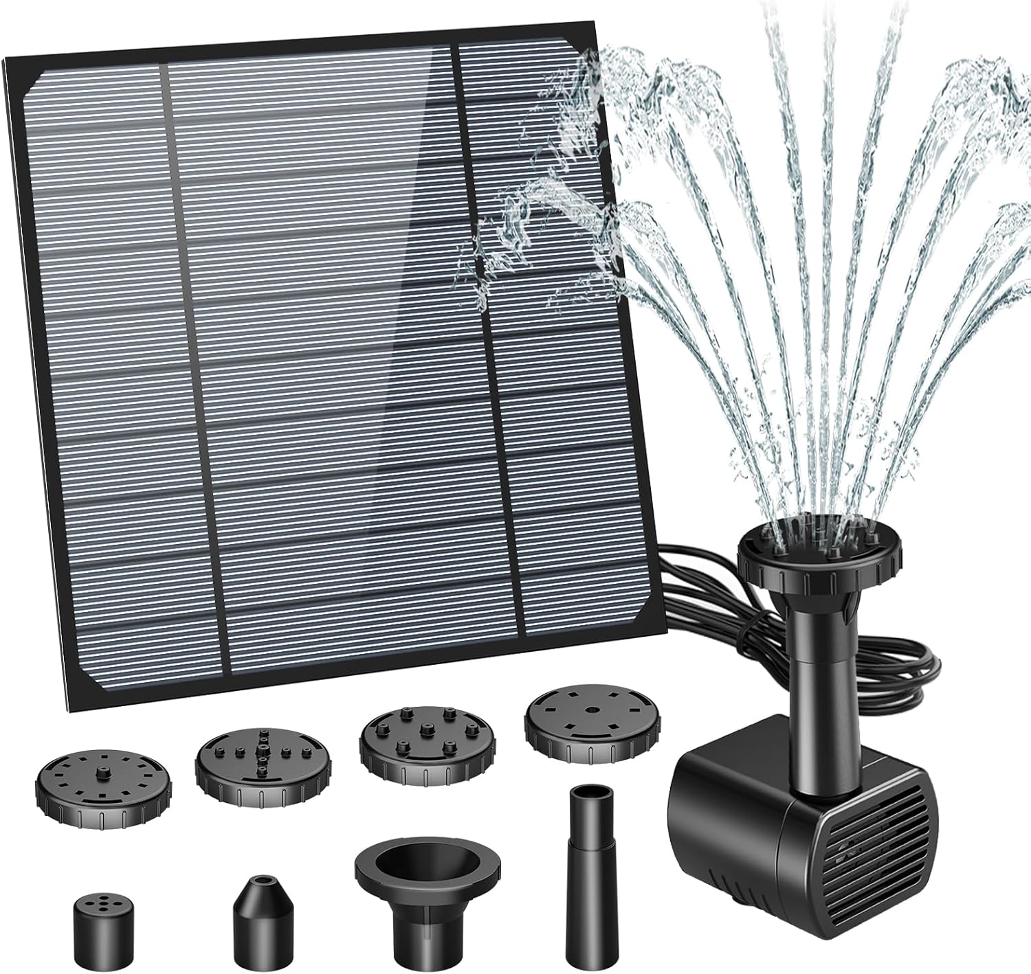 AISITIN 3W DIY Solar Fountain Pump Kit, Upgraded Solar Floating Fountain with 6...