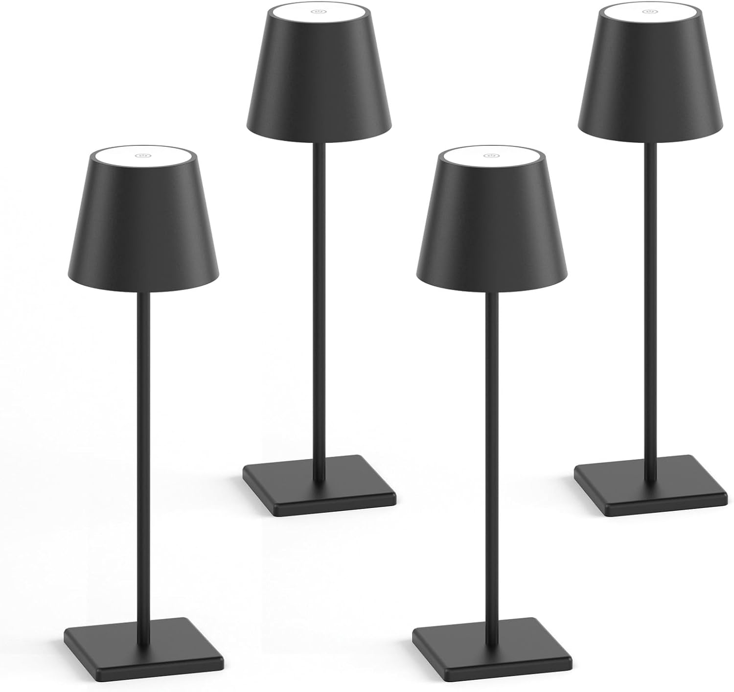 4-Pack LED Cordless Table Lamp, Rechargeable Battery Desk lamp 3W 6000mAh Batter...