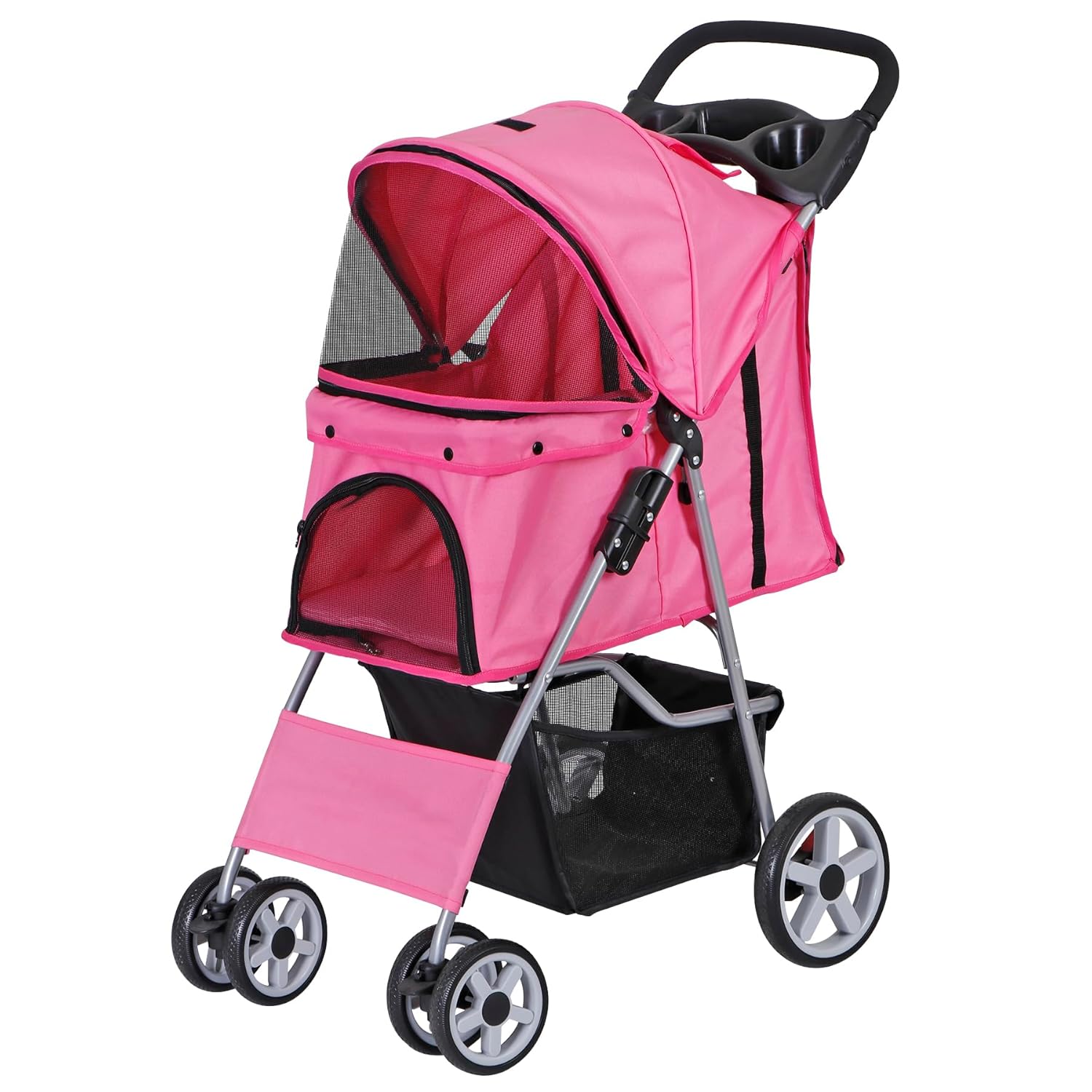 Pet Stroller 4 Wheels Dog Cat Stroller for Small Medium Dog Cats Carrier Jogger...