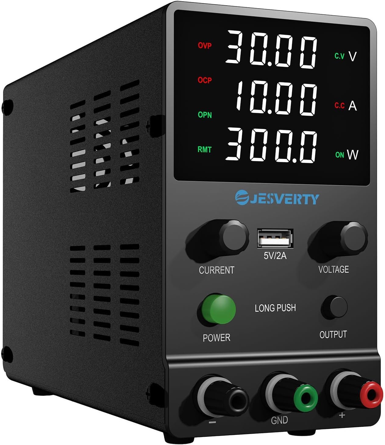 Jesverty DC Power Supply Variable, 0-30V 0-10A Adjustable Switching DC Regulated...