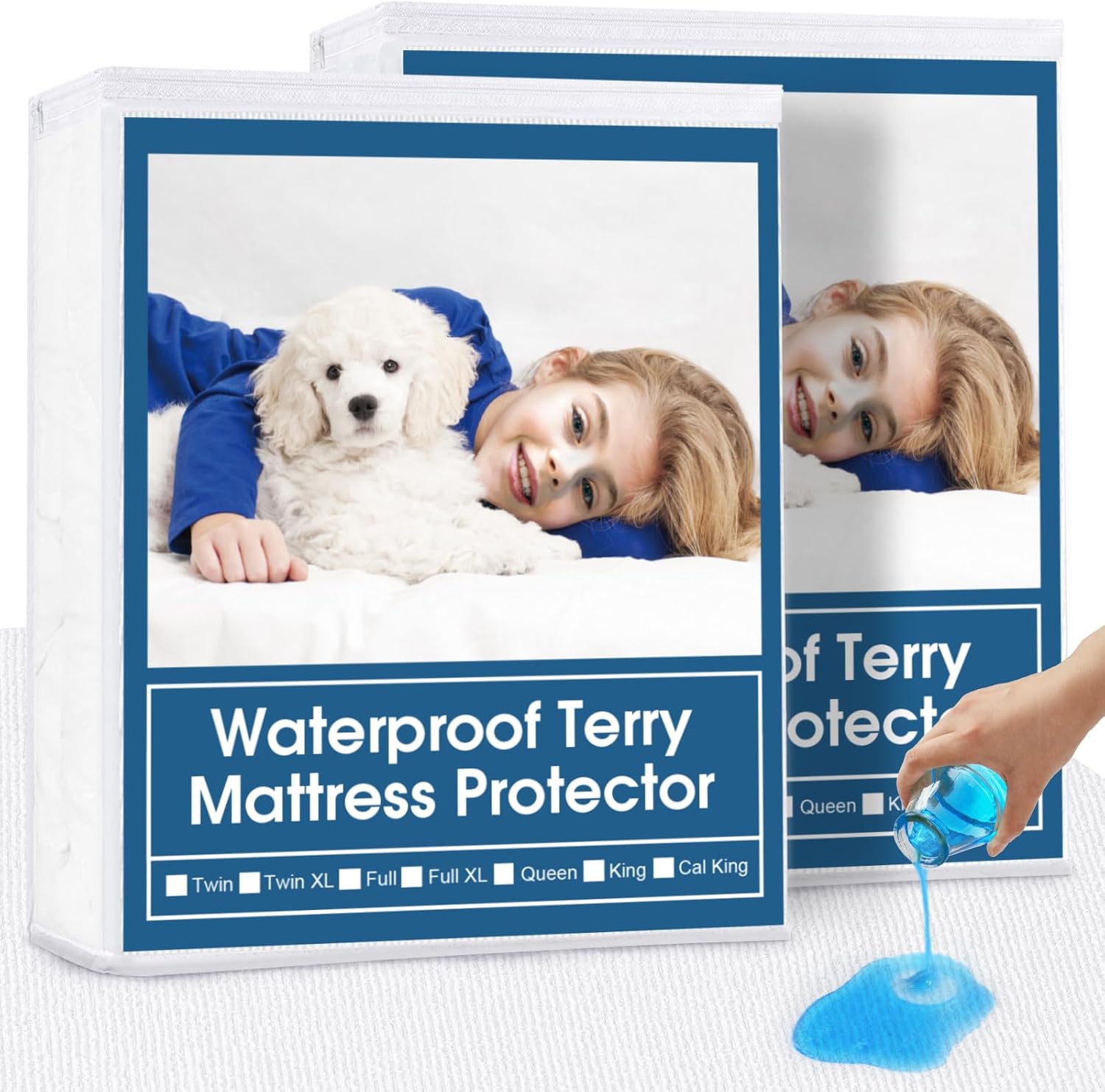 2 Pack Twin XL Mattress Protector Waterproof up - 14" Noiseless & Breathable Mat...