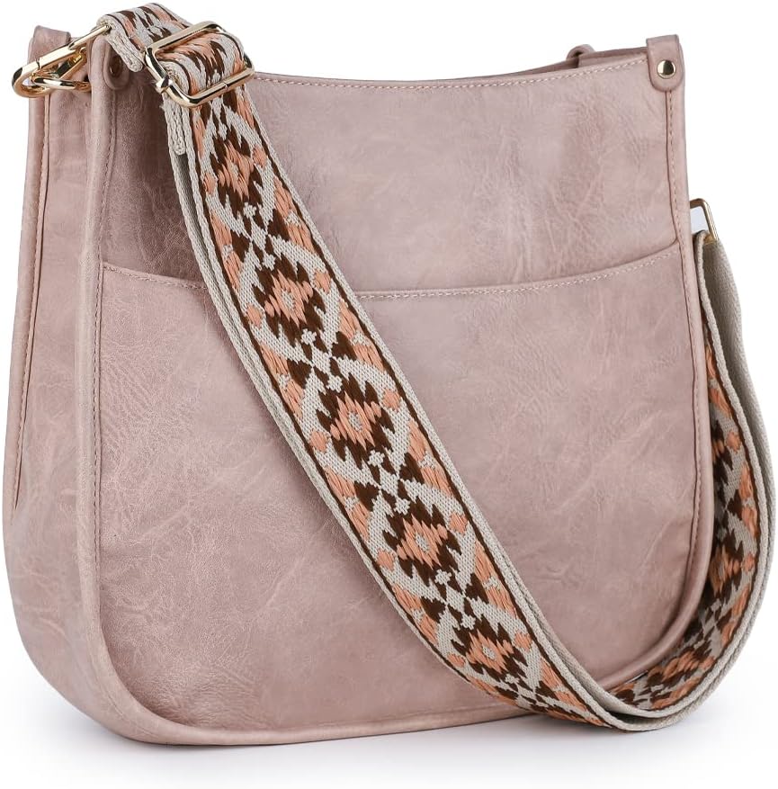 Viva Terry Vegan Leather Crossbody Fashion Shoulder Bag Purse with Adjustable St...
