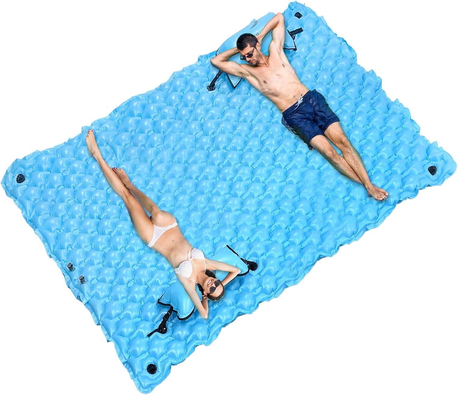 Inflatable Floating Mat, 102" x 72" X-Large Lake Floats with Water Hammock for B...
