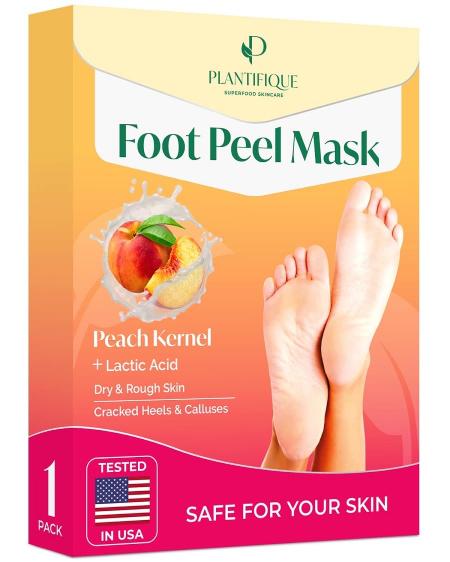 PLANTIFIQUE Foot Peeling Mask - Peeling Foot Mask Dermatologically Tested Repair...