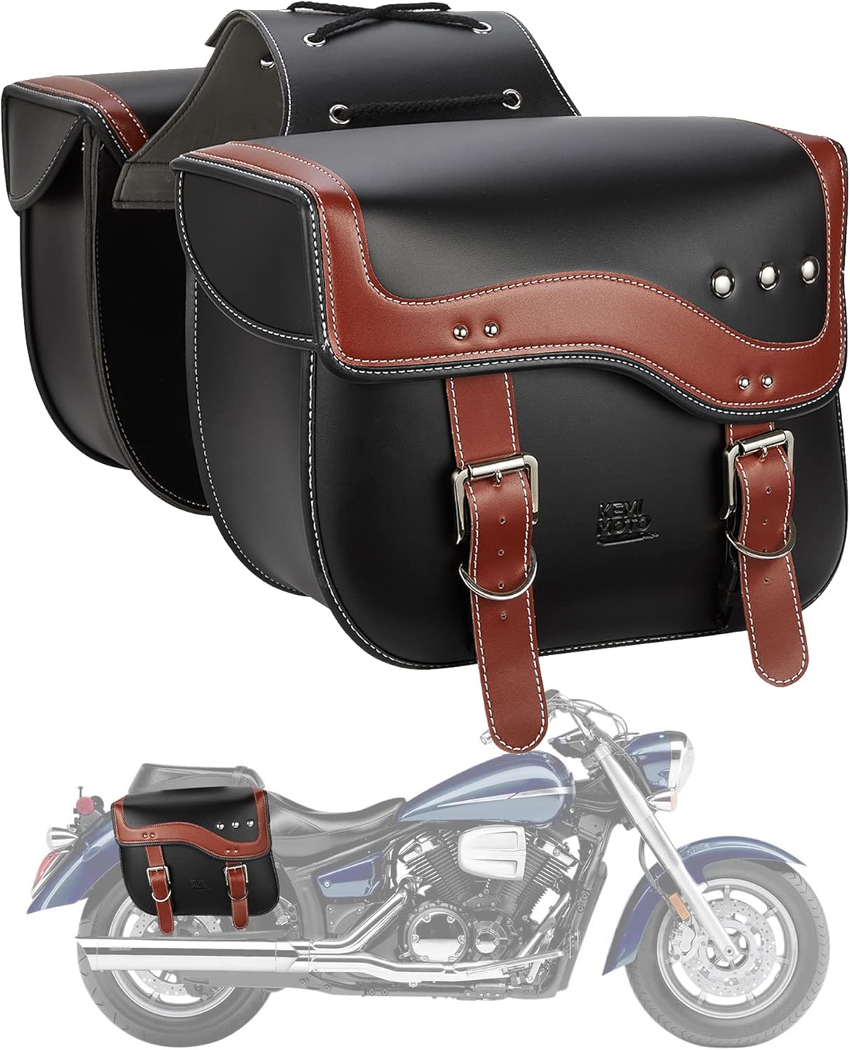 KEMIMOTO Motorcycle Saddlebags, Special Saddle Bags Motorcycles with 30L Large C...