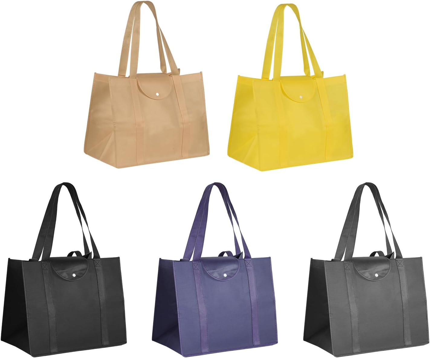 aceyoon Reusable Shopping Bag 5 Pack Foldable Grocery Shopping Tote Bag Multi-Pu...