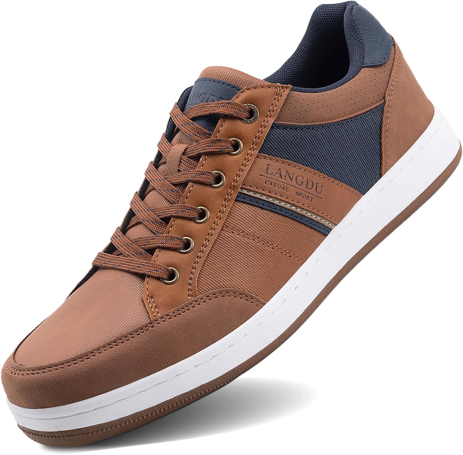 LANGDU Mens Casual Shoes Trainers Walking Fashion Sneakers Breathable Lightweigh...