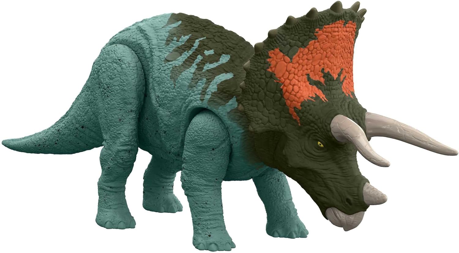 Jurassic World Dominion Roar Strikers Triceratops Dinosaur Action Figure with Mo...