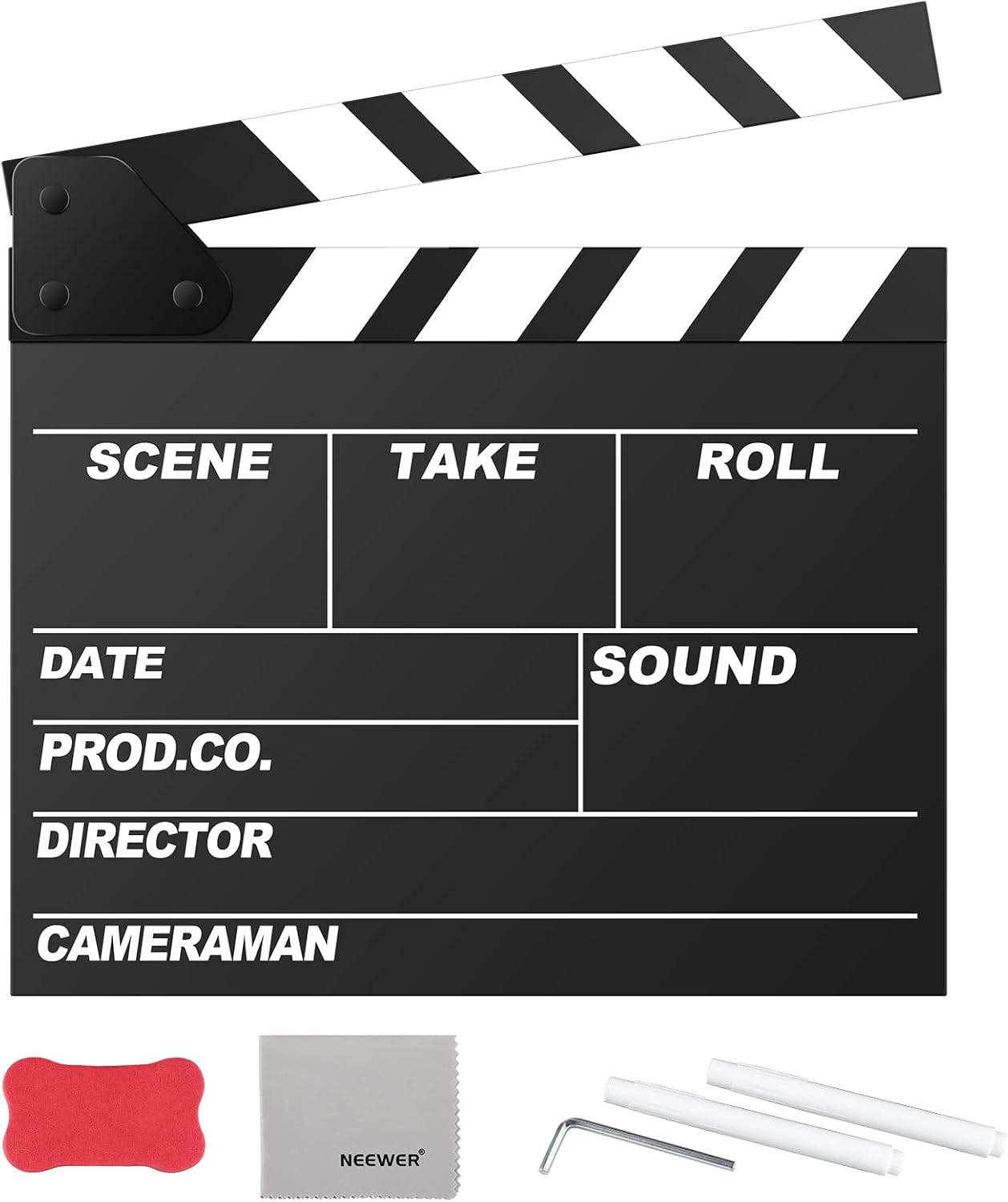 NEEWER Film Movie Clapper Board, 12"x11"/30x27cm B...