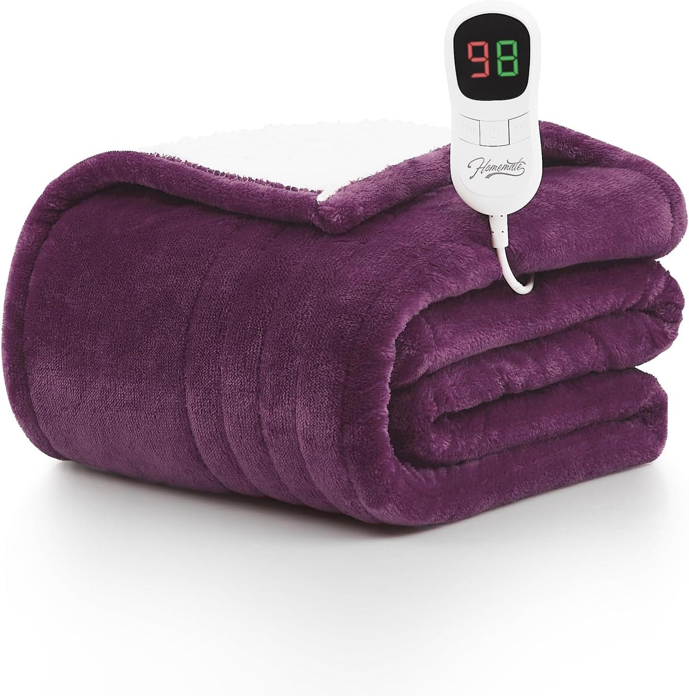 Homemate Electric Heated Blanket Twin - 62"x84" Heating Blanket Twin Size 1/2/4/...