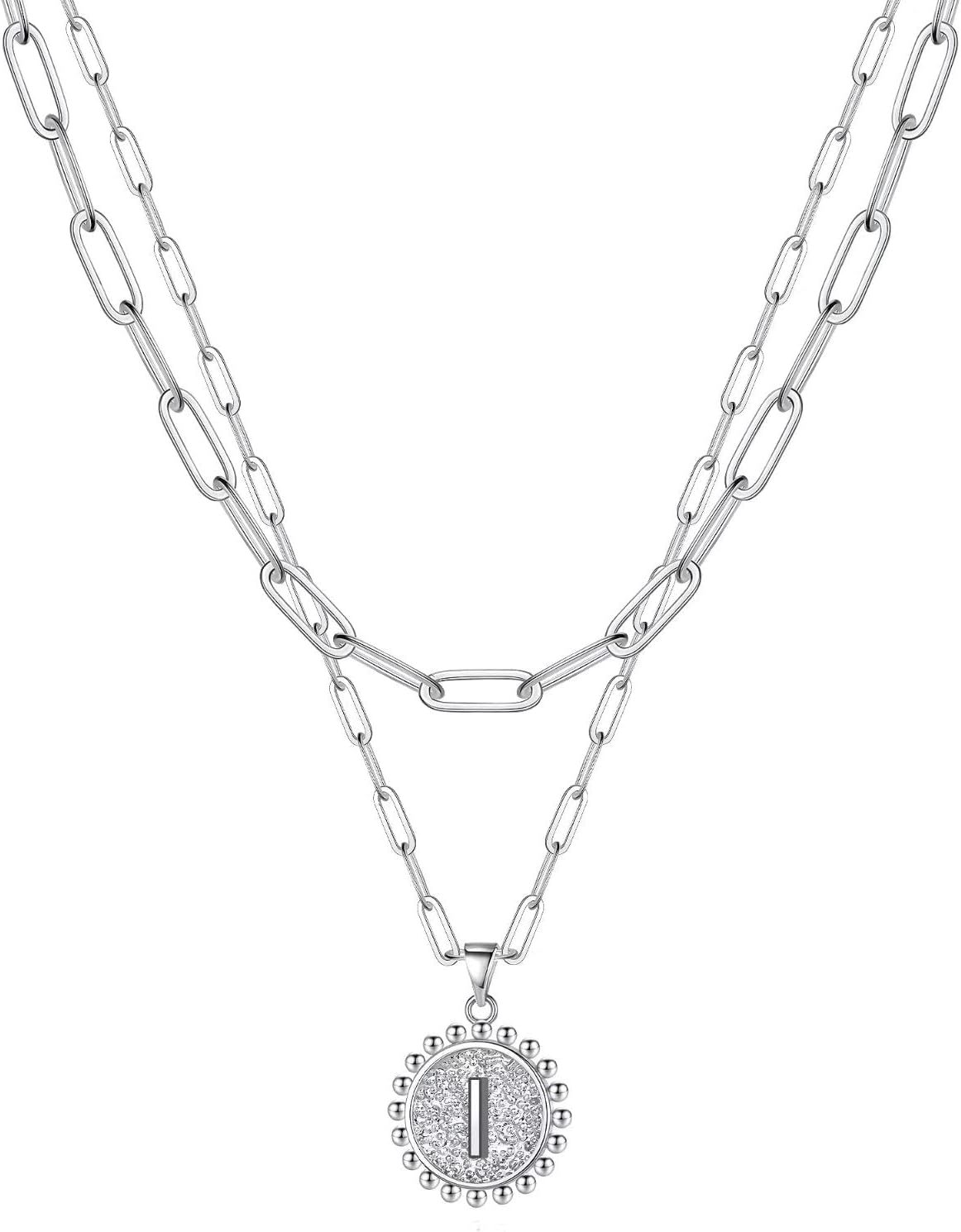 Yoosteel Gold Initial Necklaces for Women, 14K Gold Plated Dainty Layering Paper...