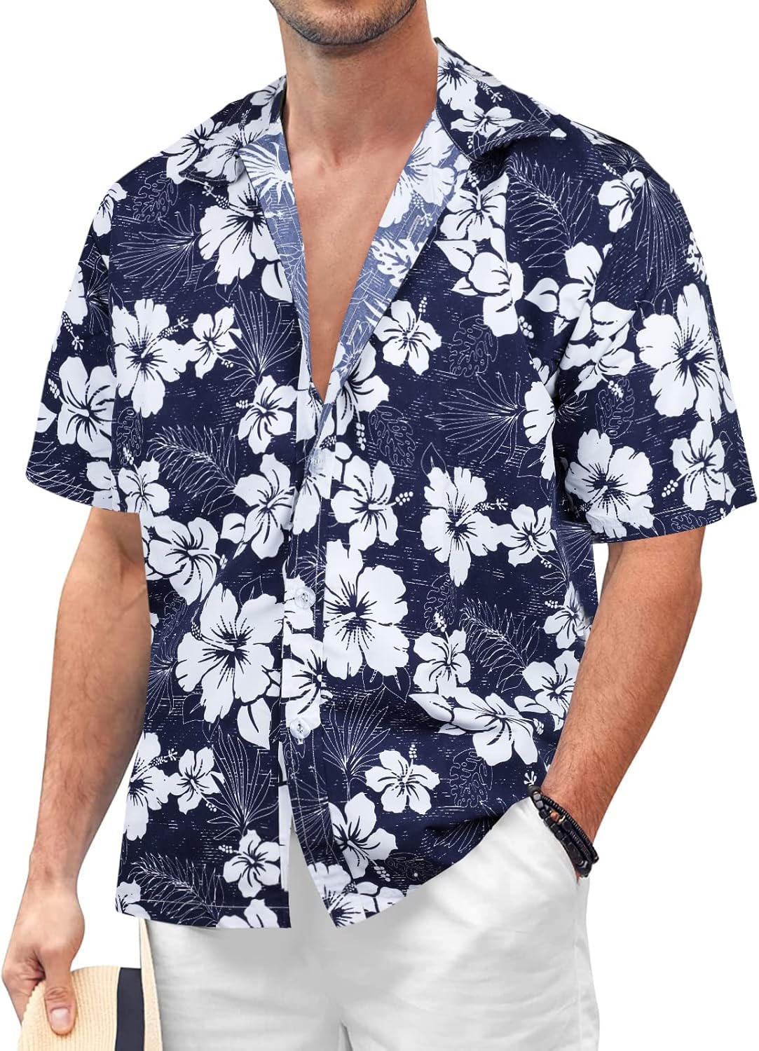 Sumolux Mens Hawaiian Floral Shirts, Special Butto...