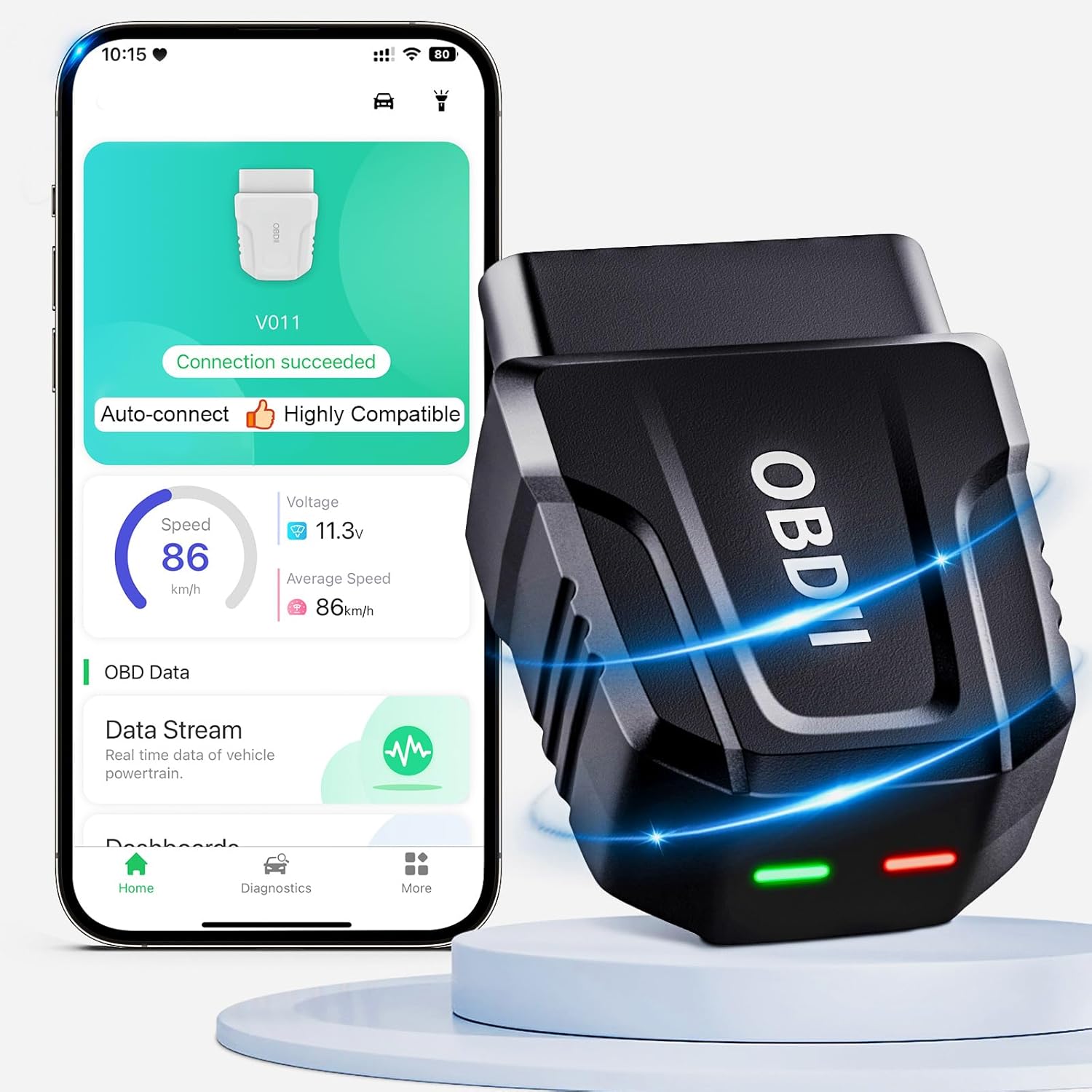 Bluetooth OBD2 Scanner APP for Car: Wireless Easy Setup 1S Auto Connect to Phone...