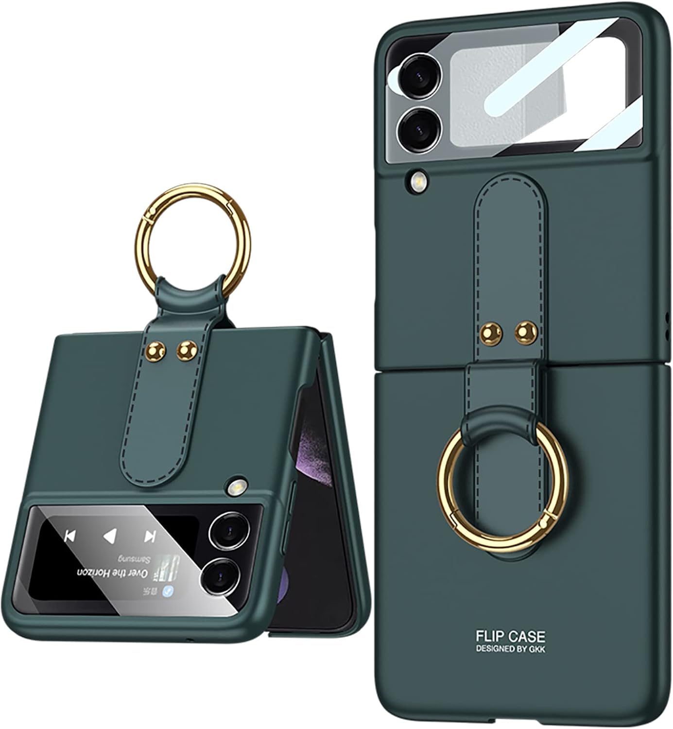 Case for Galaxy Z Flip 3 5G,Ultra Thin Hard PC Shockproof Phone Case with Ring B...