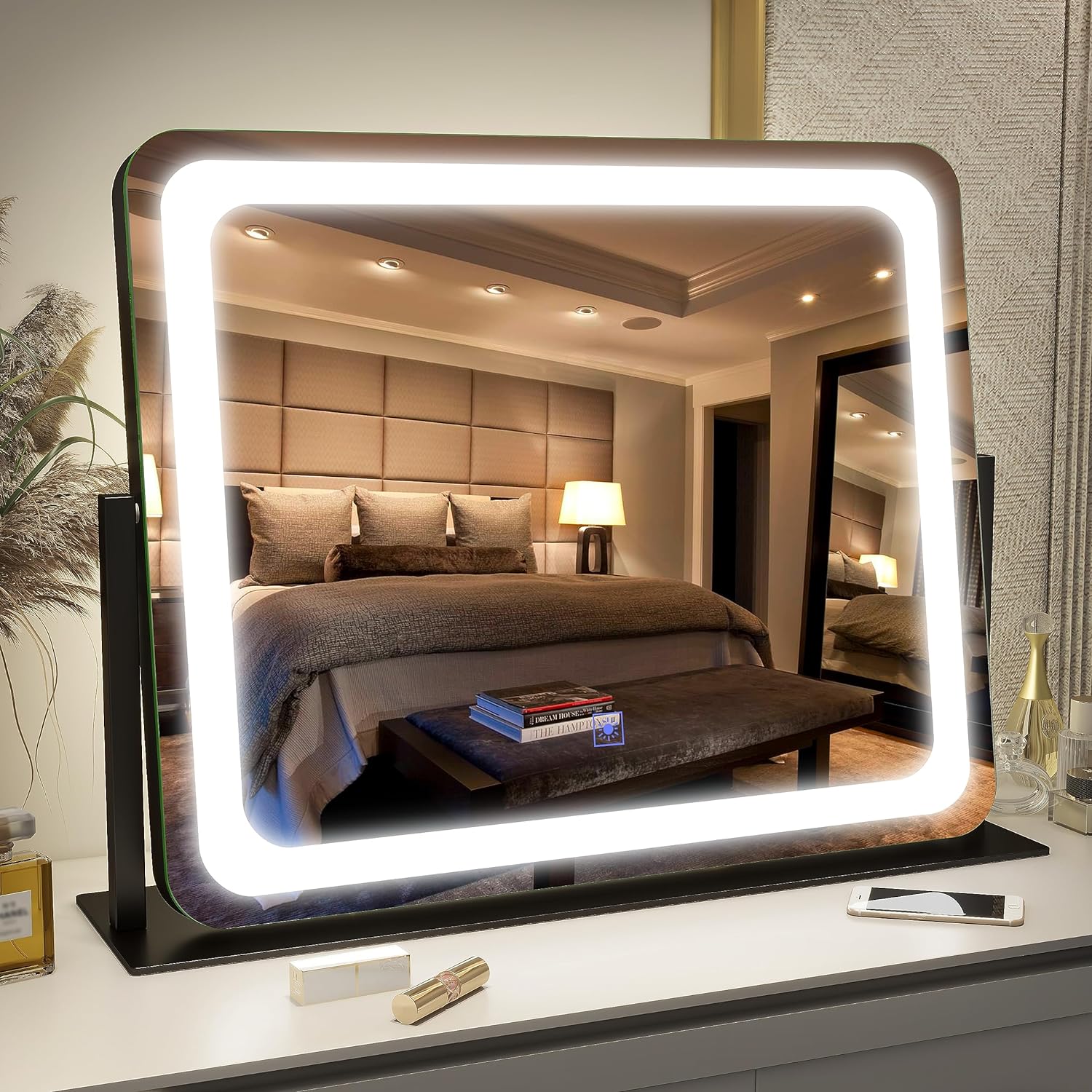 FENNIO Vanity Mirror with Lights 22"x19",LED Lighted Makeup Mirror,Large Makeup...