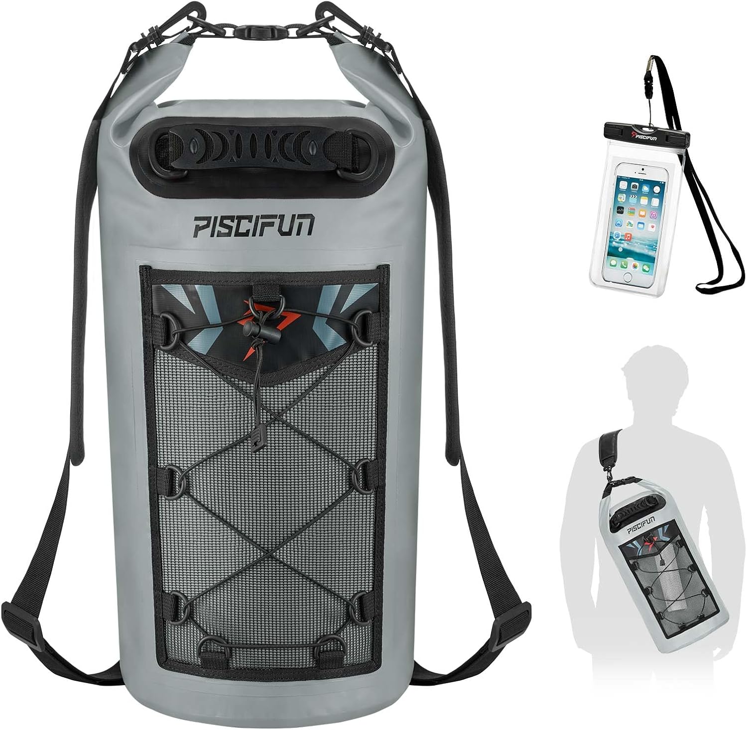 Piscifun Dry Bags, Waterproof Floating Backpack 5L/10L/20L/30L/40L, with Waterpr...