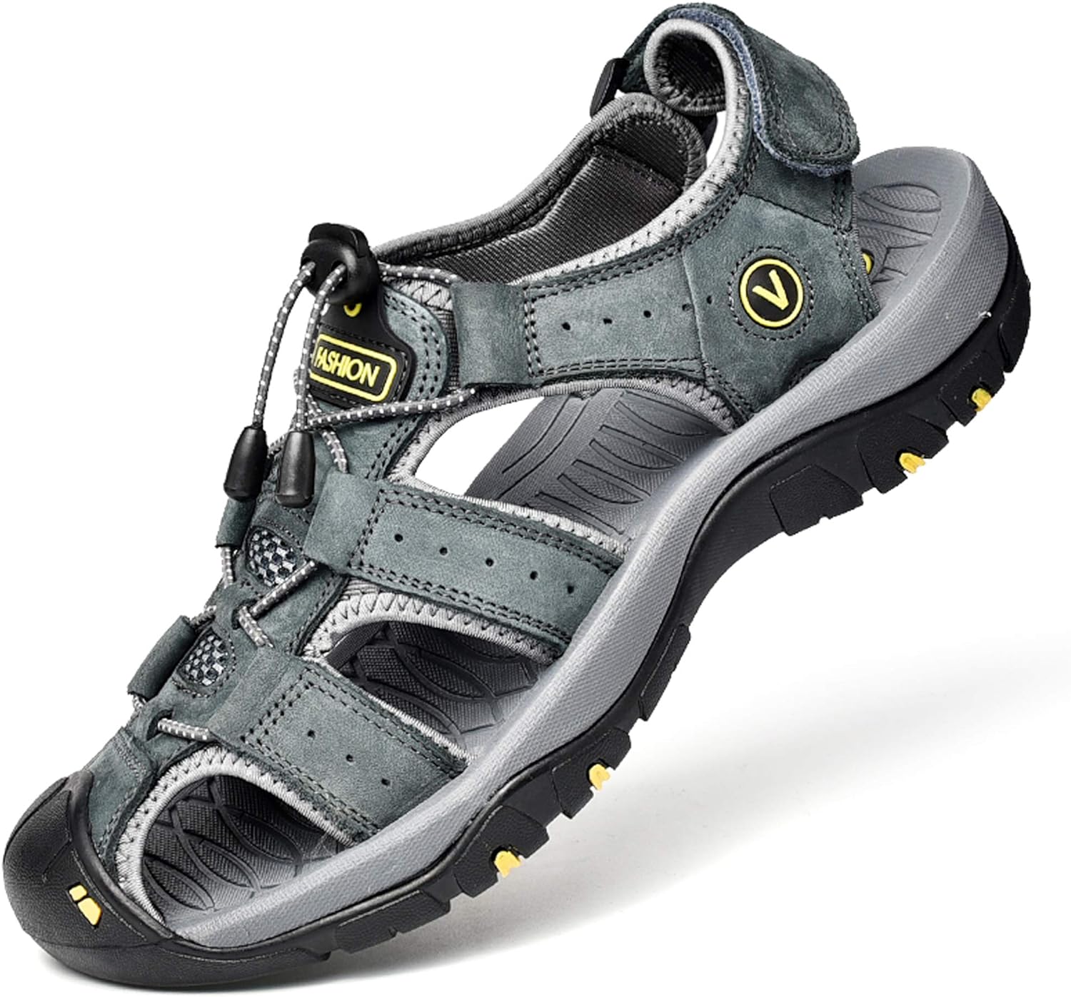 Sports Outdoor Sandals Summer Men's Beach Shoes Closed-Toe Shoes Leather Casual...