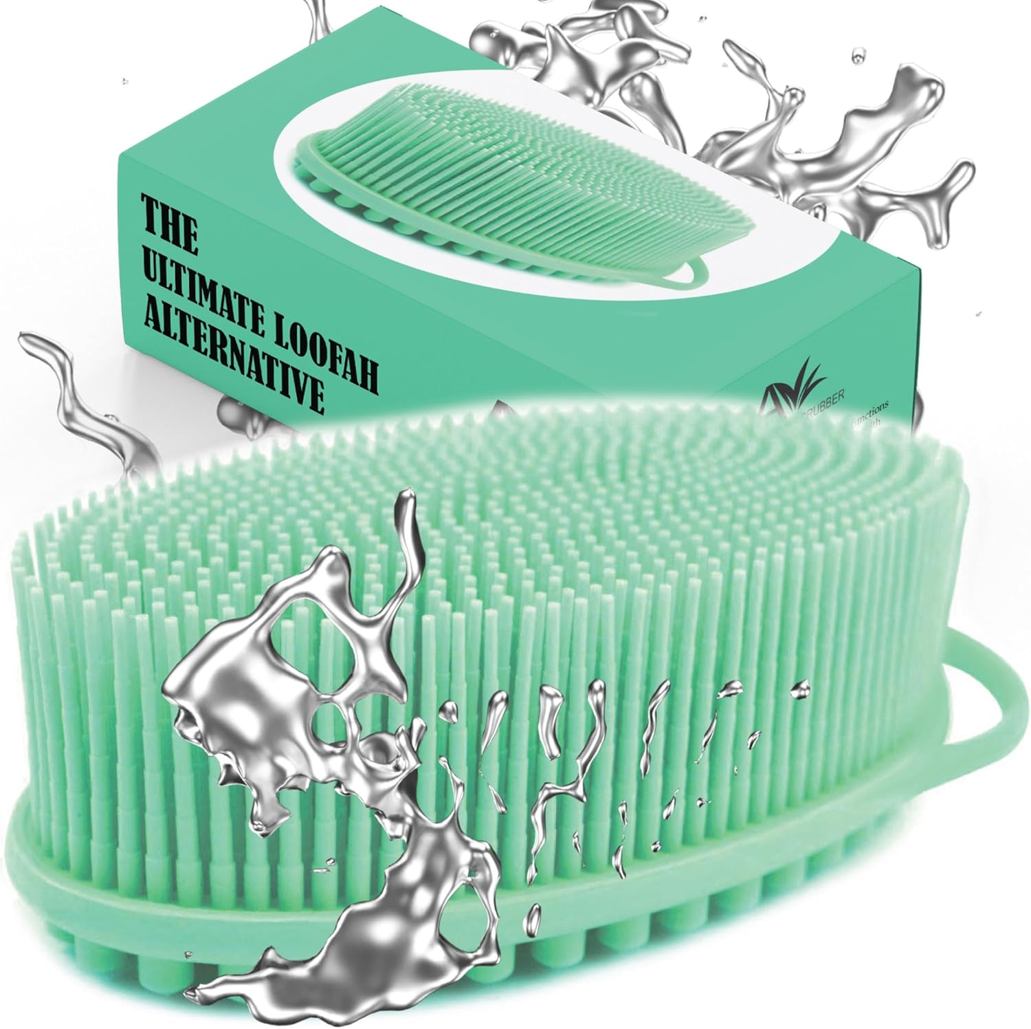 Avilana Exfoliating Silicone Body Scrubber Shower Brush- Hygienic Shower Loofah...